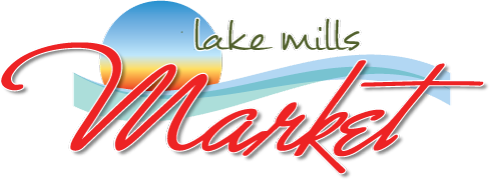 A theme footer logo of Lake Mills Market